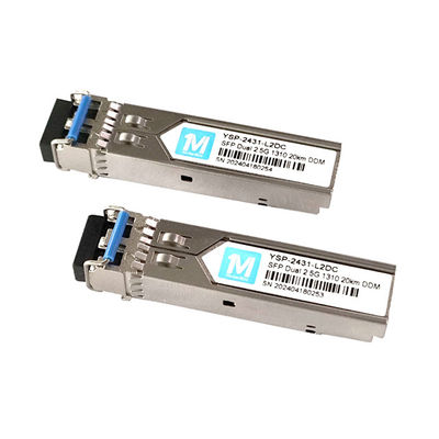 DDMI soportado 2.5G Duplex 20km 1310nm LC Conector módulo de fibra óptica SFP Transceptor enchufable para larga distancia FTTX