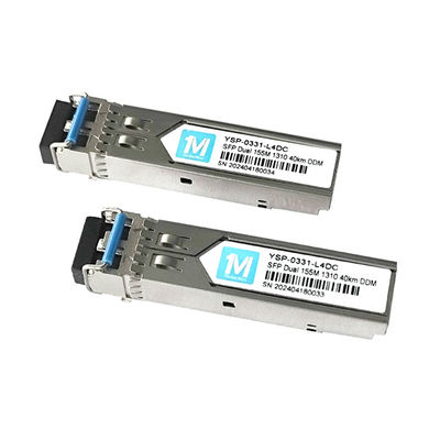Modulo de fibra óptica SMF Transceptor SFP enchufable 100BASE 155M Duplex 40km 1310nm Conector LC DDM para conexión de red