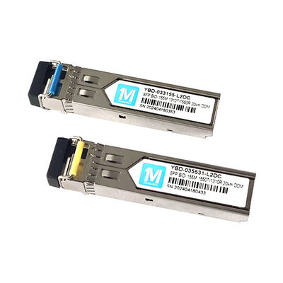 155M BIDI 20km 1310nm/1550nm Conector LC Modulo óptico simple DDM WDM Transceptor SFP Modulo FTTX Diseño compatible