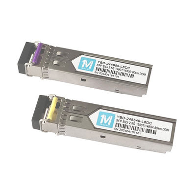 2.5G BIDI LC 80km 1490nm/1550nm DDM WDM Transceptor de fibra óptica simplex Módulo SFP para conexión de red rápida y estable