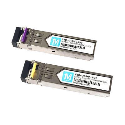SMF 1.25G BIDI 80km 1490nm/1550nm Conector LC DDM WDM Modulo óptico simplex Transceptor módulo SFP en la red Wiegand