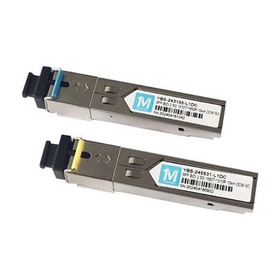2.5G BIDI 10km 1310nm/1550nm Conector SC módulo óptico simple DDM WDM