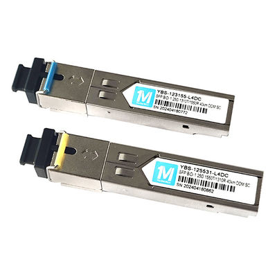 1.25G Tasa de datos 40km Distancia BIDI SC Conector DDM WDM Modulo óptico simplex Transceptor SFP Modulo 1310nm/1550nm