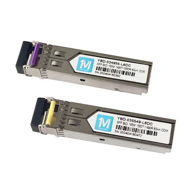FTTX Transceptores de fibra óptica de tiempo 155M BIDI 60km 1490nm/1550nm Conector LC DDM WDM Módulo SFP Simplex para el tiempo FTTX