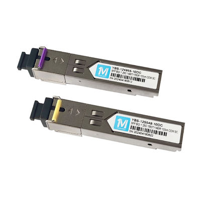 Distancia larga 1.25G BIDI 100km 1490nm/1550nm Conector SC Modulo óptico DDM WDM Simplex Transceptor Modulo SFP