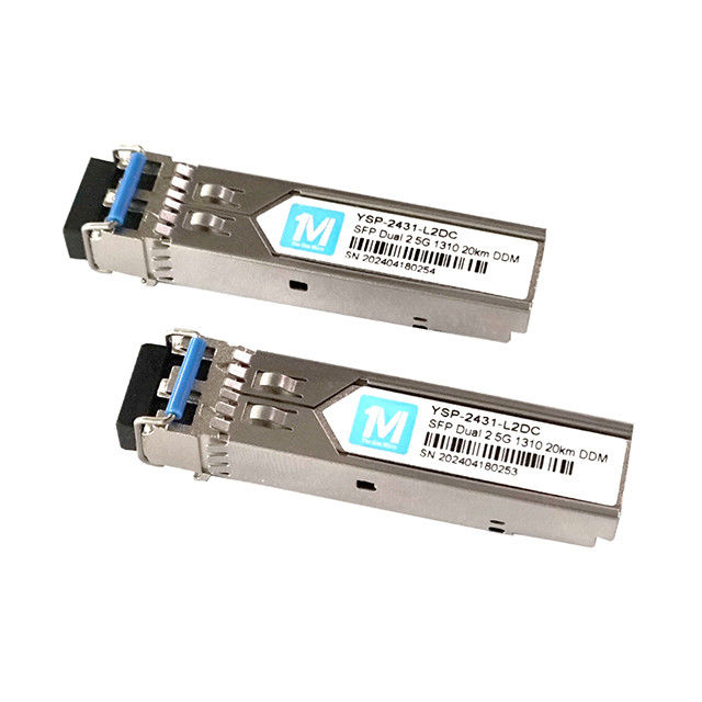 DDMI soportado 2.5G Duplex 20km 1310nm LC Conector módulo de fibra óptica SFP Transceptor enchufable para larga distancia FTTX