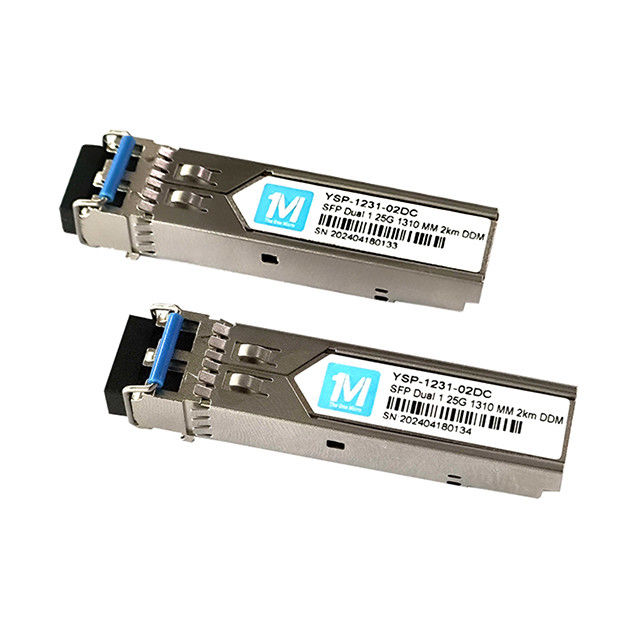 Transceptores de fibra óptica 1.25G Duplex 1310nm LC Connector DDM 1000BASE MMF/SMF Transceptor SFP enchufable para una distancia de 2 km