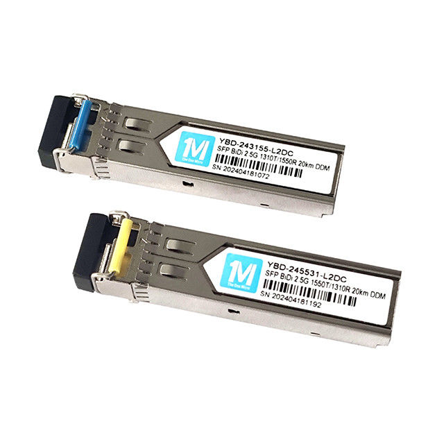 Fibra SMF Tipo 2.5G BIDI 20km 1310nm/1550nm Conector LC DDM WDM Modulo óptico simple Transceptor módulo SFP
