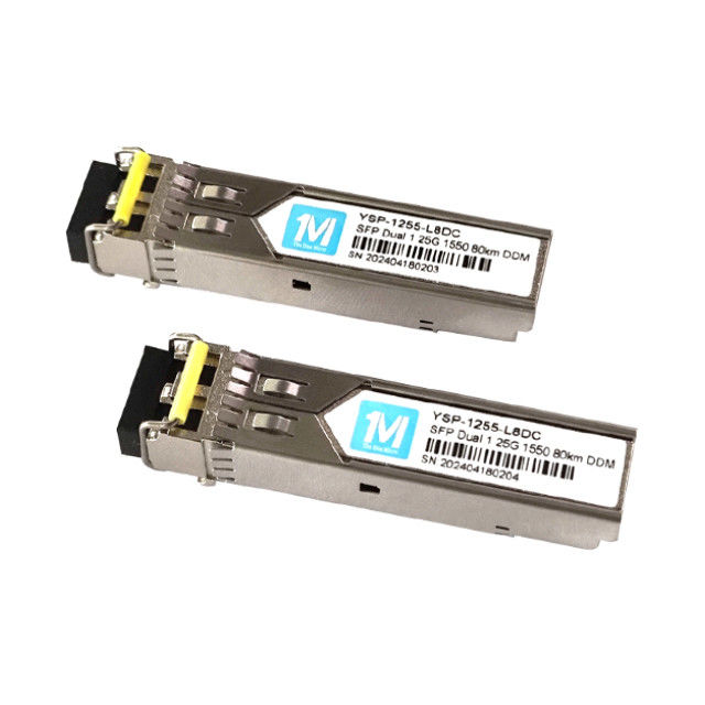 1.25G Duplex 80km 1550nm Conector LC DDM 1000BASE SMF Modulo de fibra óptica SFP Transceptor enchufable 3.3V