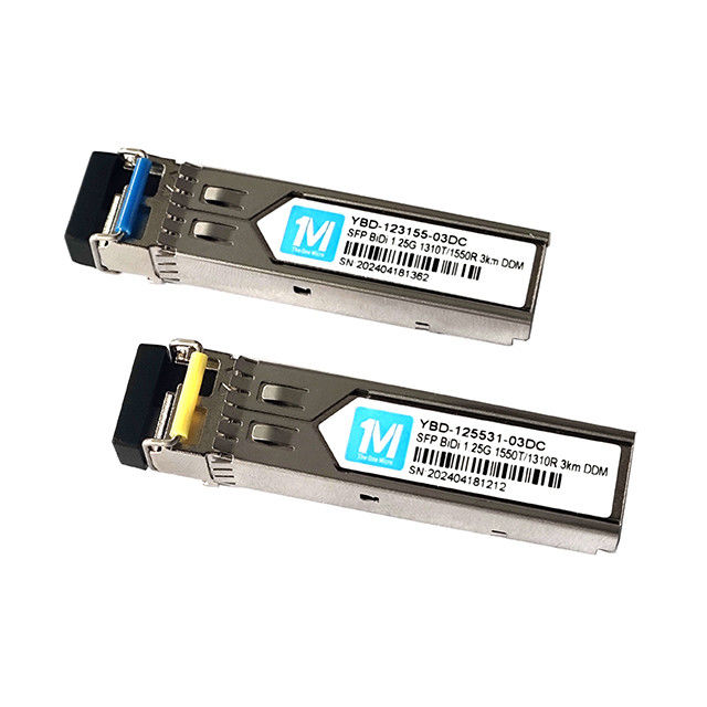 Transceptores de fibra óptica 1.25G BIDI 3km 1310nm/1550nm Conector LC DDM WDM Modulo óptico simple Transceptor módulo SFP