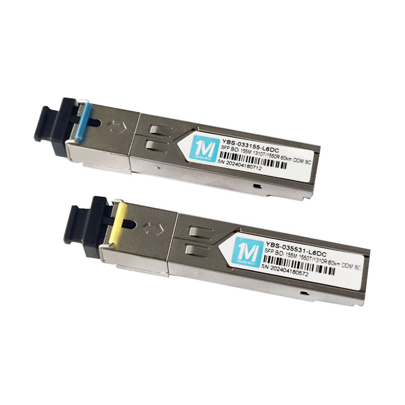 155M BIDI 60km 1310nm/1550nm Conector SC Modulo óptico DDM WDM Simplex Transceptor Modulo SFP para aplicaciones de telecomunicaciones