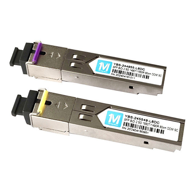 2.5G BIDI 80km 1490nm/1550nm Conector SC Modulo óptico DDM WDM Simplex Transceptor Modulo SFP para red LAN inalámbrica