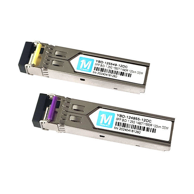 1.25G BIDI 120km 1490nm/1550nm Conector LC Modulo óptico DDM WDM Simplex Transceptor SFP para un rendimiento de red suave