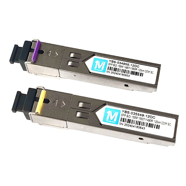 155M BIDI 120km 1490nm/1550nm Conector SC DDM WDM Transceptor de fibra óptica simple SFP módulo con funciones DDM y WDM