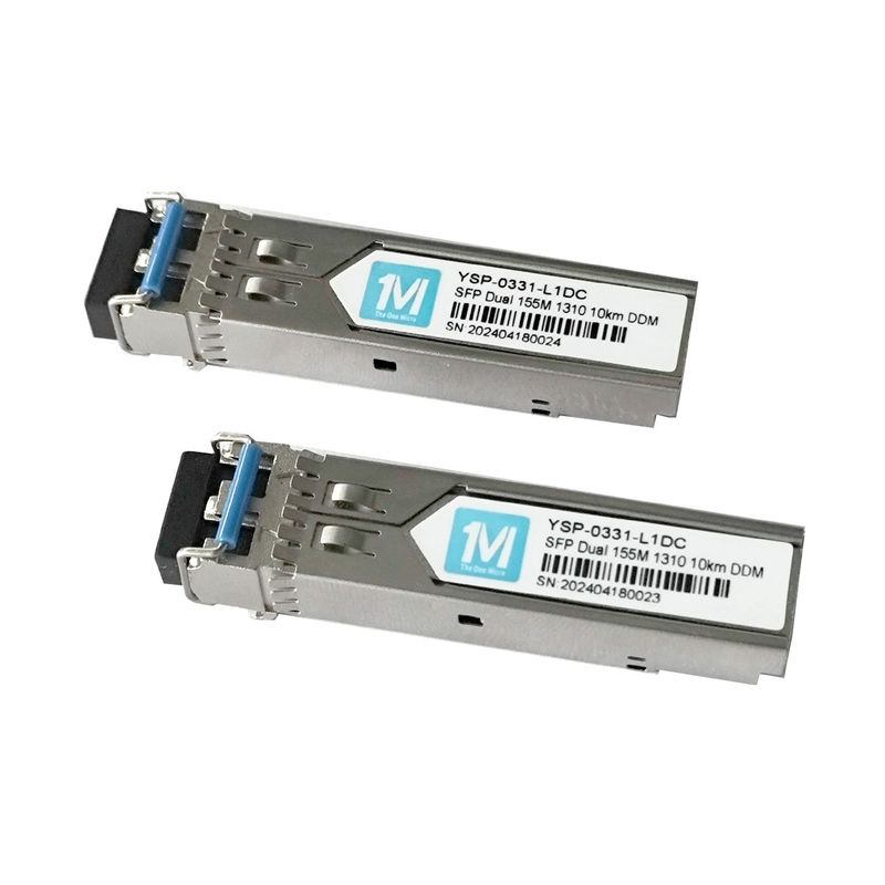 155M Duplex 10km 1310nm Conector LC DDM 100BASE SMF Modulo de fibra óptica Transceptor SFP enchufable