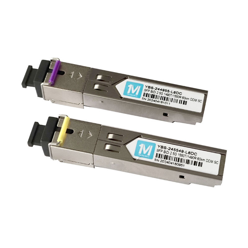 Duración de onda de la red POE 1490nm/1550nm Conector SC Modulo óptico DDM WDM Simplex Transceptor Modulo SFP 2.5G BIDI 60km