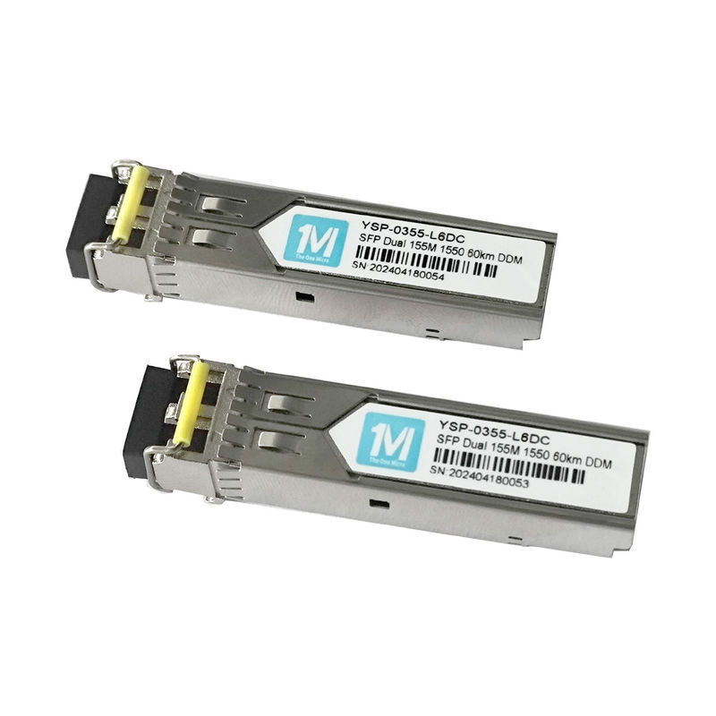 Comunicación de red 155M Duplex 60km 1550nm Conector LC DDM 100BASE SMF Modulo de fibra óptica Transceptor SFP enchufable