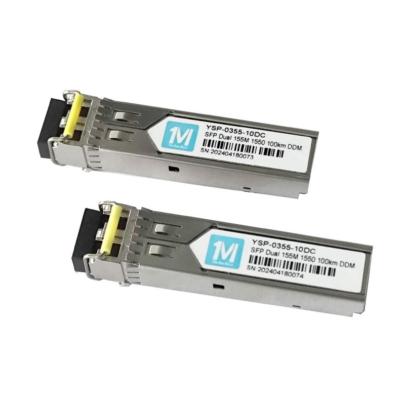 155M Duplex 100km 1550nm LC Connector DDM 100BASE SMF Fibra óptica módulo SFP Transceptor enchufable para la transmisión de datos
