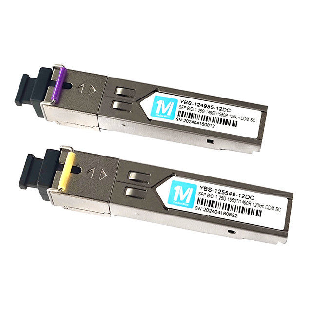 1.25G BIDI SC SMF Fibra WDM Modulo óptico simple SFP Transceptor 120km 1490nm/1550nm