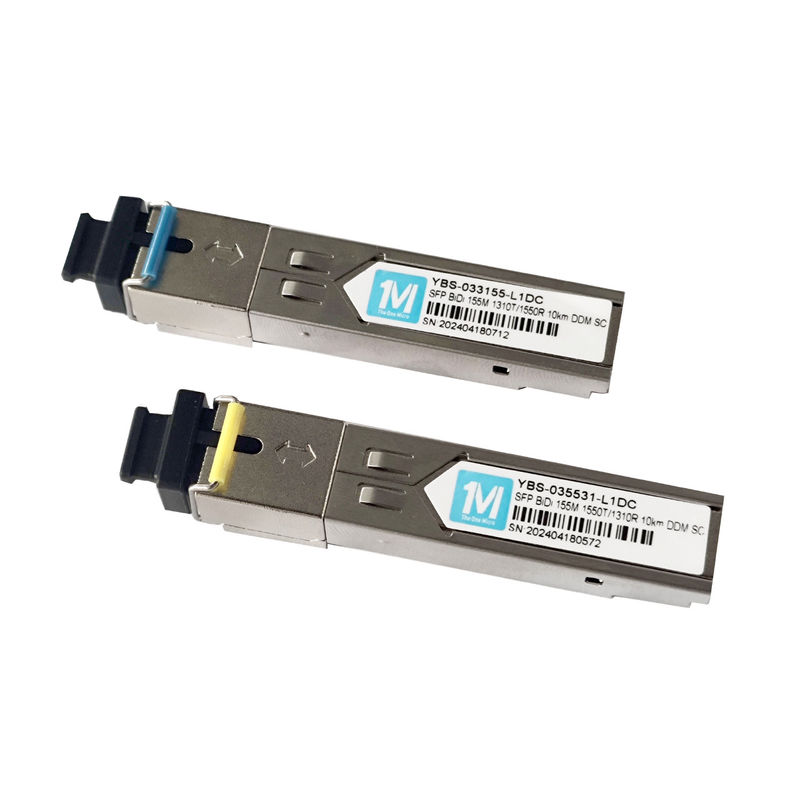 Tipo de fibra SMF 155M BIDI 10km 1310nm/1550nm Conector SC DDM WDM Modulo óptico simple Transceptor SFP para redes FTTX