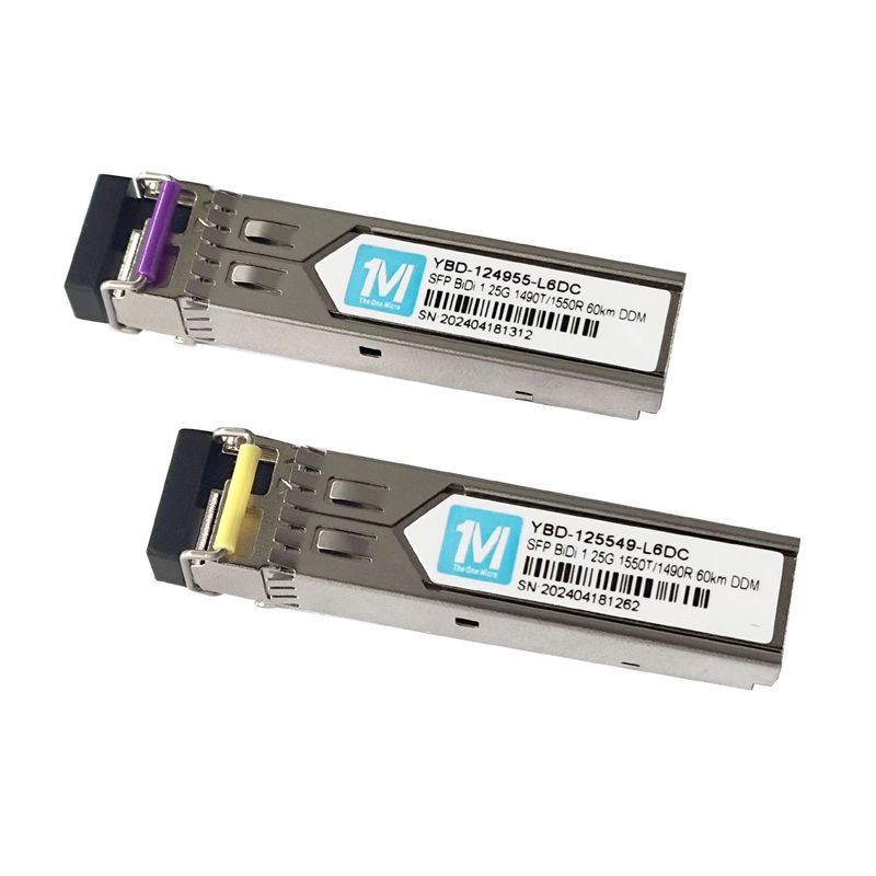 1.25G BIDI 60km 1490nm/1550nm Conector LC Modulo óptico DDM WDM Simplex Transceptor Modulo SFP para redes FTTX de velocidad