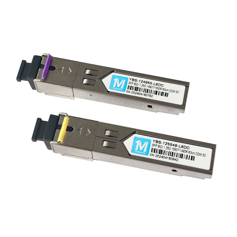 1.25G BIDI 60km 1490nm/1550nmn Conector SC Modulo óptico DDM WDM Simplex Transceptor Modulo SFP Tipo de fibra SMF
