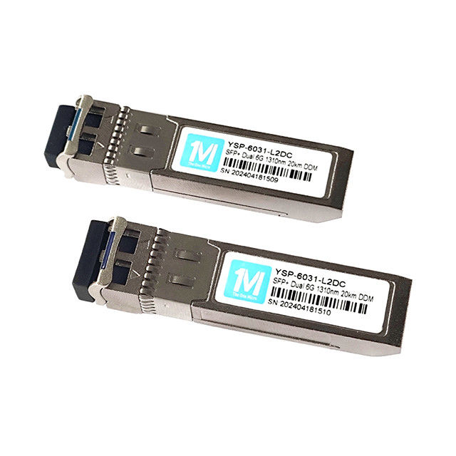 6G SFP 20km 1310nm LC DDM SMF Fibra de tipo módulo óptico de modo único para la transmisión de datos de red IP