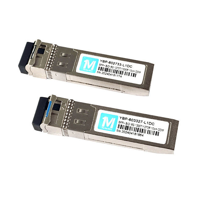 Fibra de modo único 6G SFP BIDI 10km 1270nm/1330nm WDM Conector LC Transceptor óptico DDM con transmisión de datos de velocidad